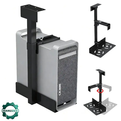 Support de boîtier PC sous bureau, rotatif à 360° Black France