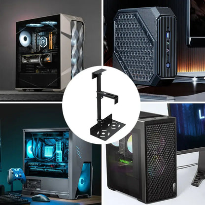 Support de boîtier PC sous bureau, rotatif à 360°