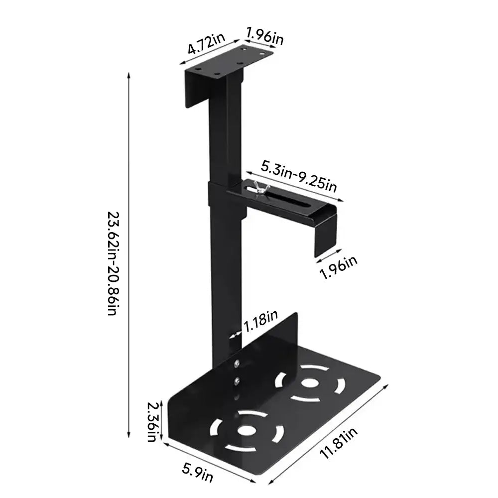 Support de boîtier PC sous bureau, rotatif à 360°