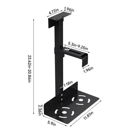 Support de boîtier PC sous bureau, rotatif à 360°