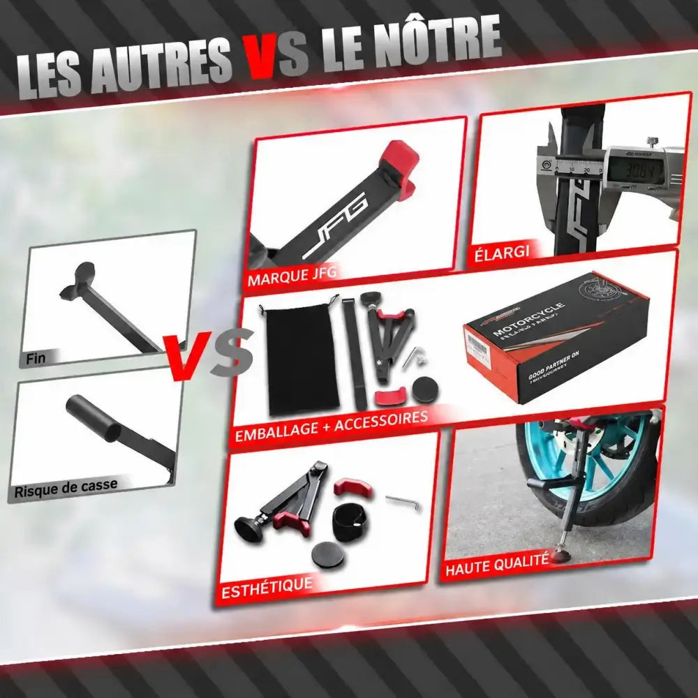 Support de roue moto – texte en français