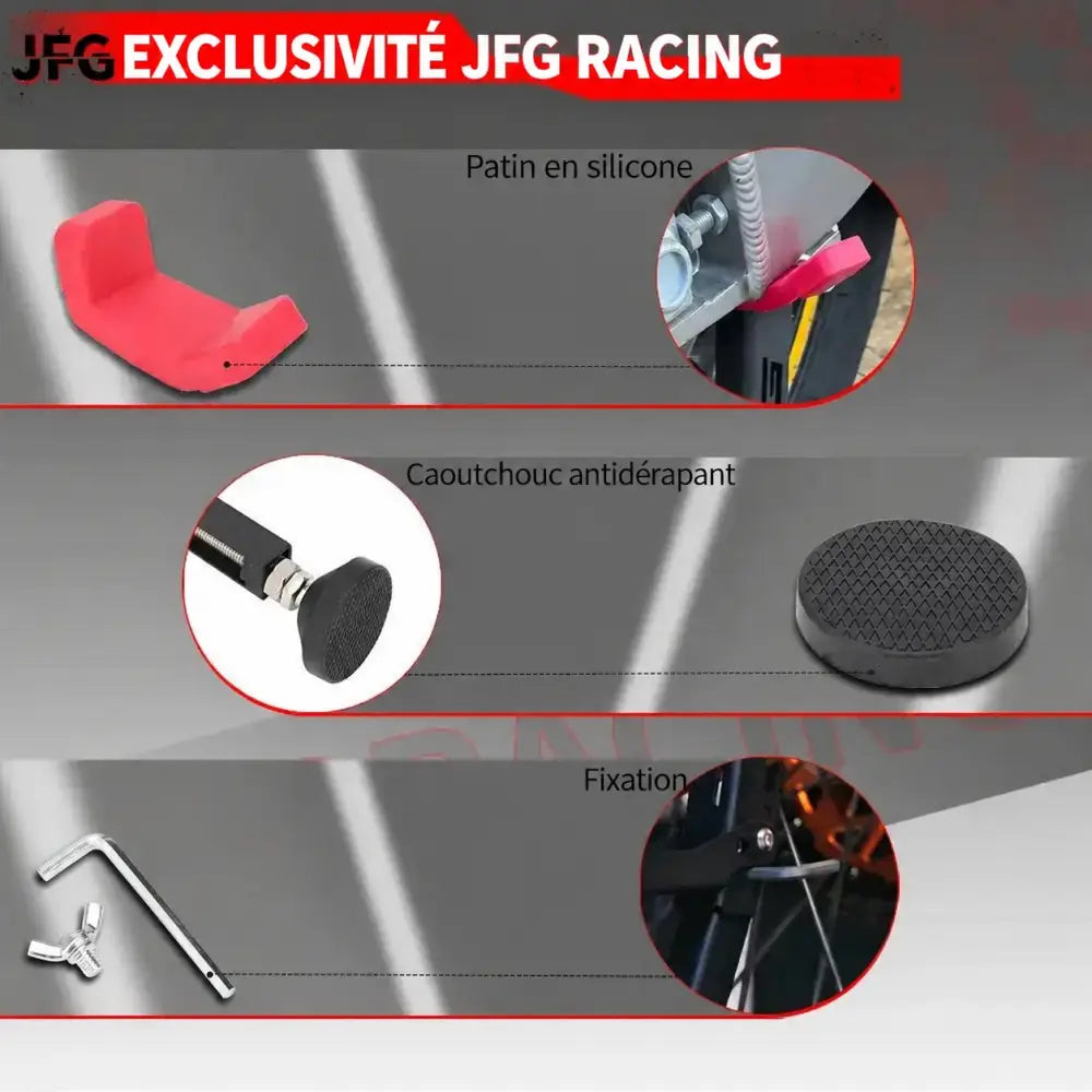 Support de roue moto – texte en français