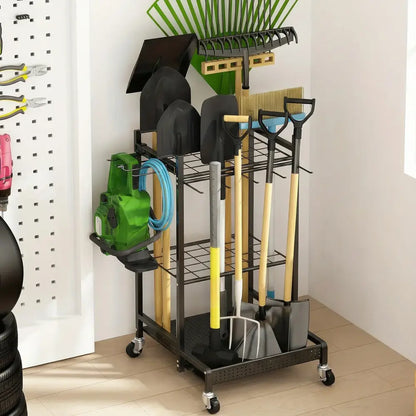 Support mobile pour outils de jardin à roulettes – détail produit 7