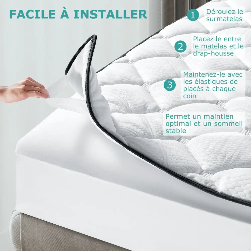 Surmatelas mousse 4 cm avec sangles élastiques - surmatelas mousse 4 cm