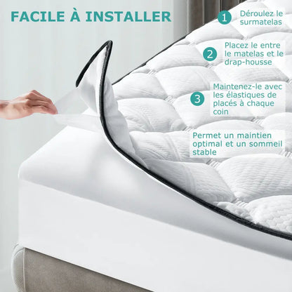 Surmatelas mousse 4 cm avec sangles élastiques - surmatelas mousse 4 cm