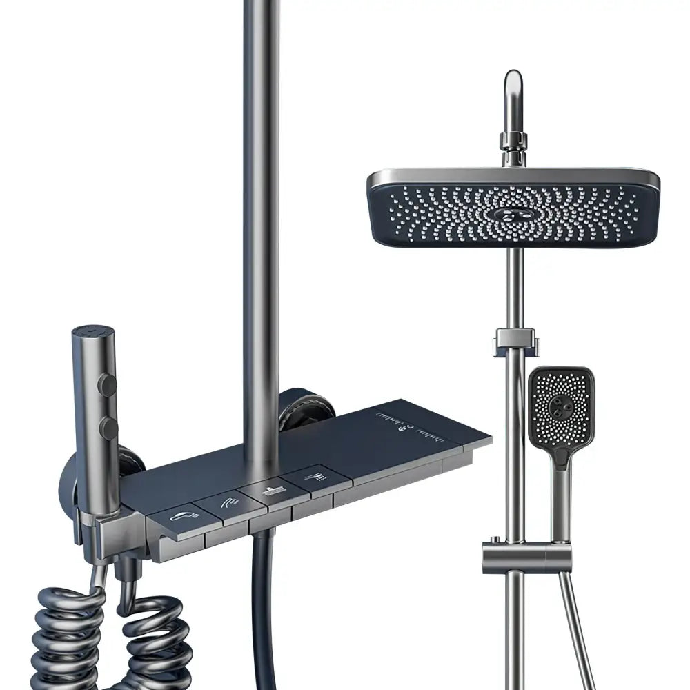 Système de douche gris à commandes piano et affichage numérique – détail produit 8
