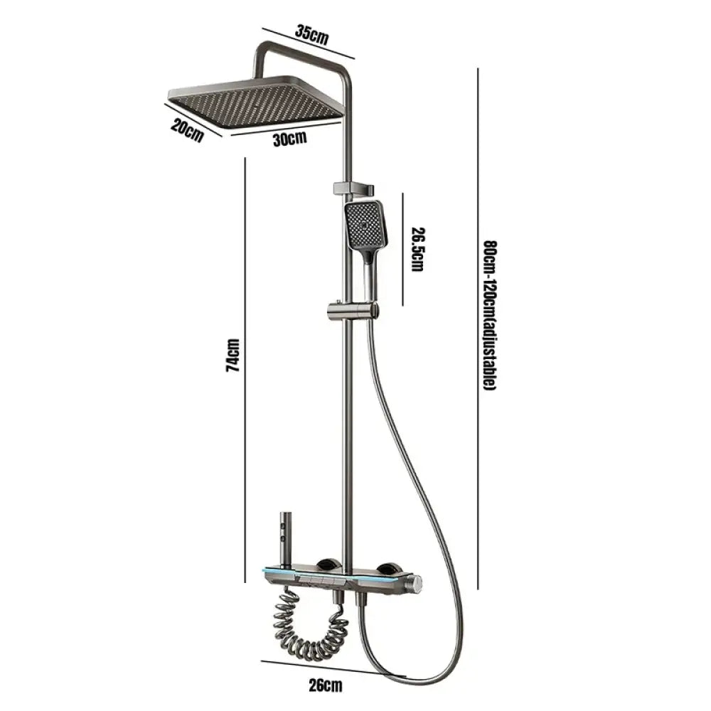 Système de douche gris à commandes piano et affichage numérique – détail produit 5
