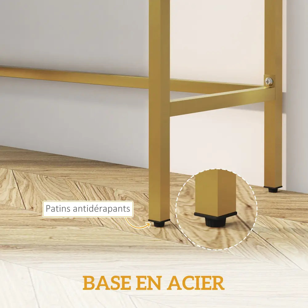 Table console blanche avec 2 tiroirs – 80 × 31,5 × 75 cm