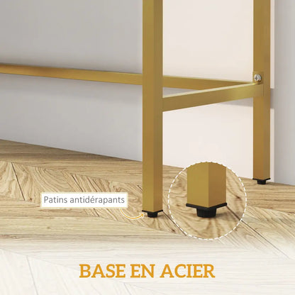 Table console blanche avec 2 tiroirs – 80 × 31,5 × 75 cm