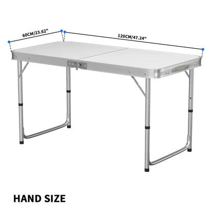 Table de camping pliante 120 cm en aluminium – format 6 personnes Blanc France