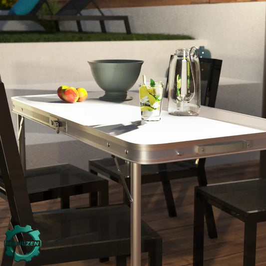 Table de camping pliante 120 cm en aluminium – format 6 personnes