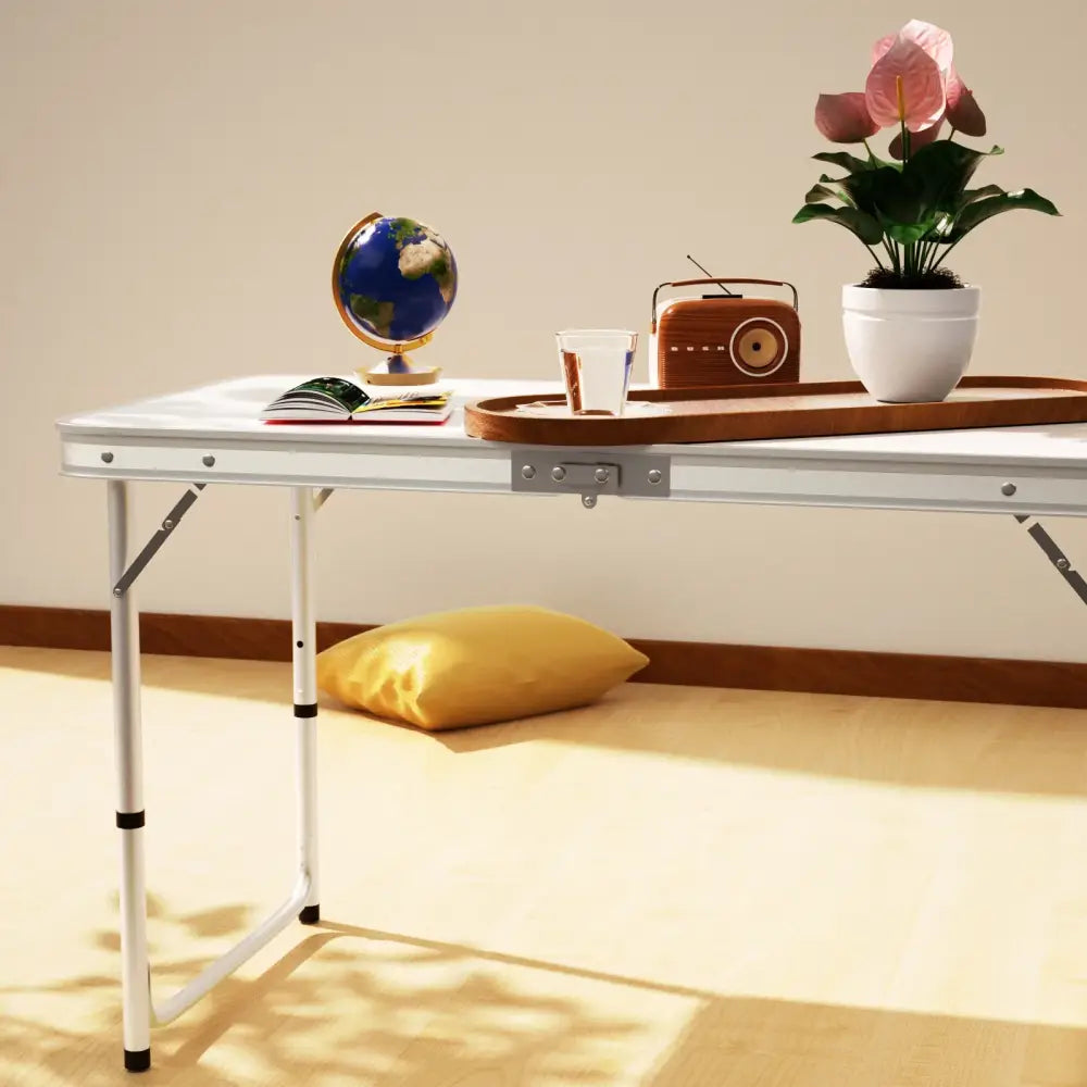 Table de camping pliante 120 cm en aluminium – format 6 personnes