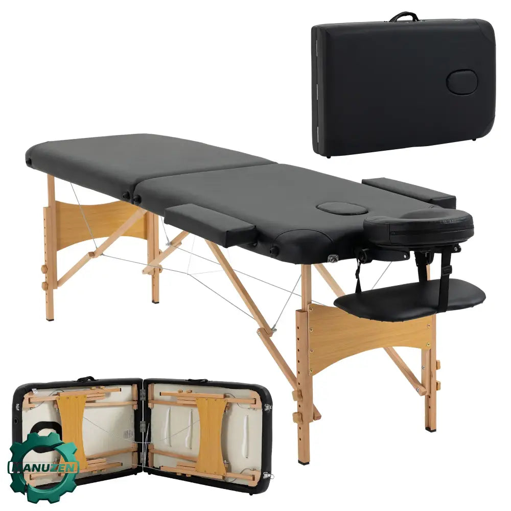 Table de massage pliante 2 zones – hauteur réglable - Noir / France - table de massage pliante hauteur réglable