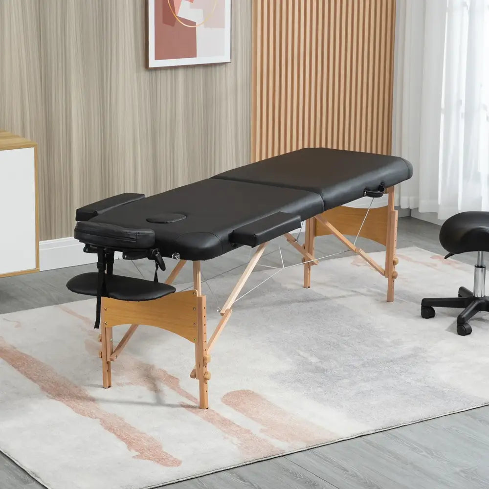 Table de massage pliante 2 zones – hauteur réglable - Noir / France - table de massage pliante hauteur réglable