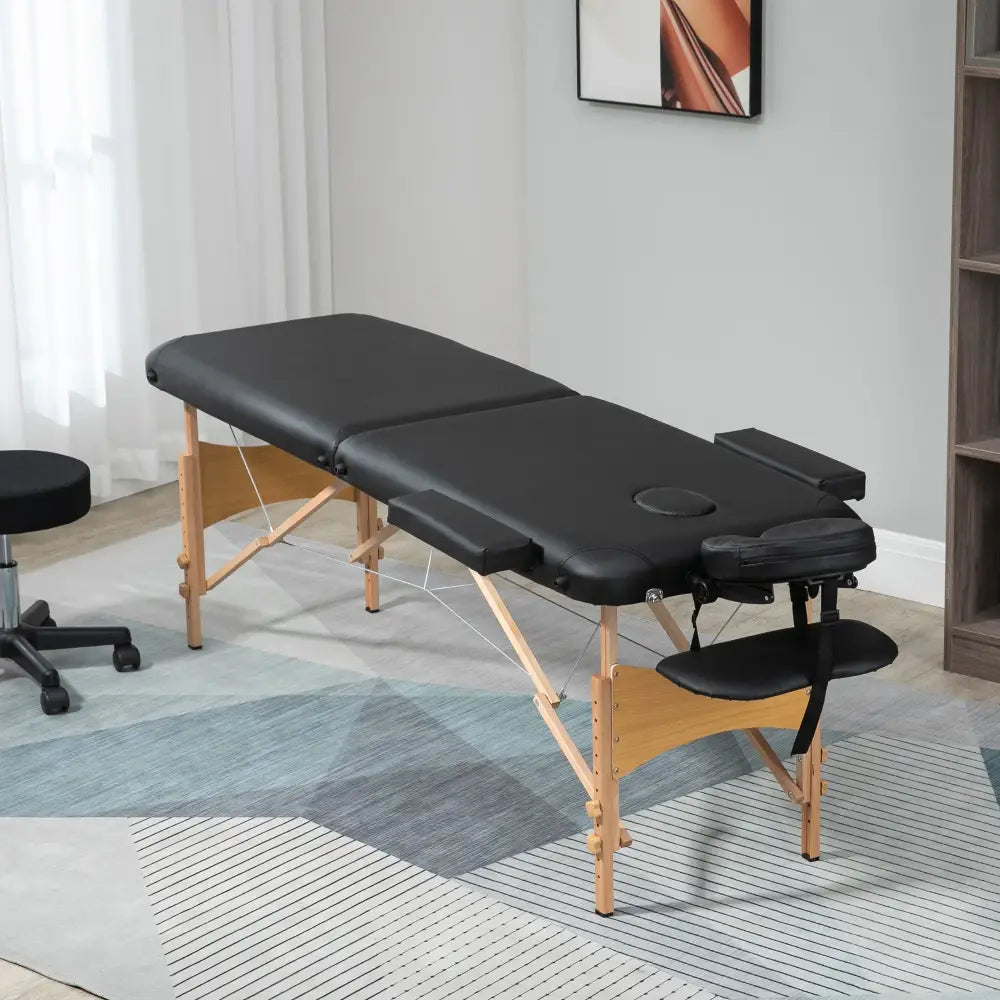 Table de massage pliante 2 zones – hauteur réglable - Noir / France - table de massage pliante hauteur réglable
