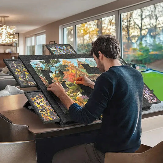 Table De Puzzle Portable En Feutre Pliable Avec Support Et Housse