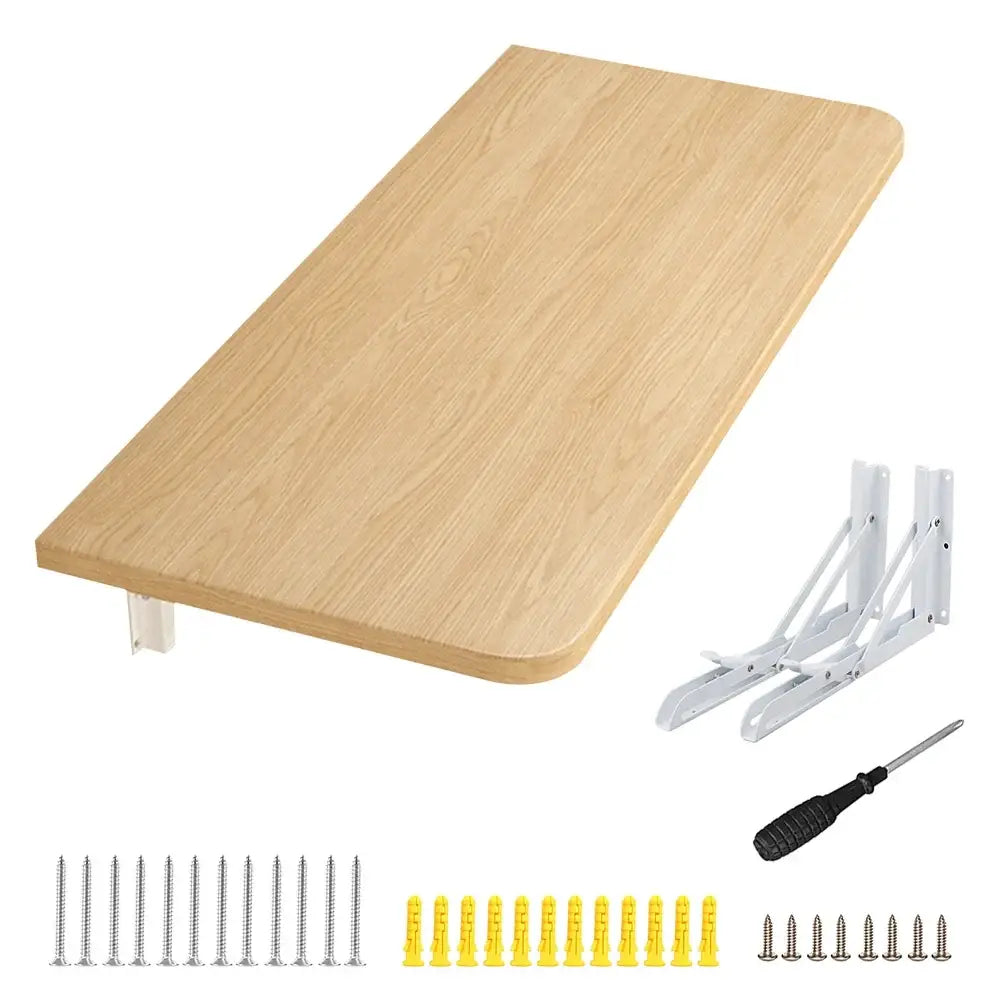 Table Murale Pliante 60 × 30 cm en Bois – Gain de Place - Bois naturel / France - Mobilier gain de place