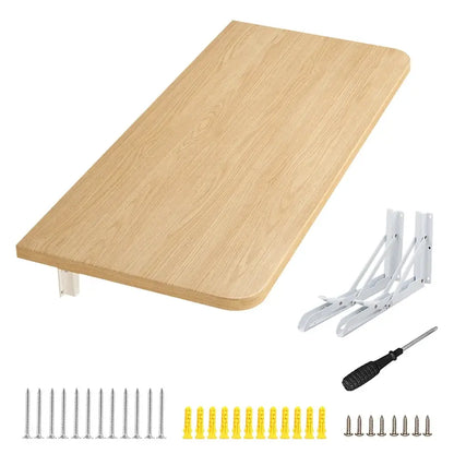 Table Murale Pliante 60 × 30 cm en Bois – Gain de Place - Bois naturel / France - Mobilier gain de place