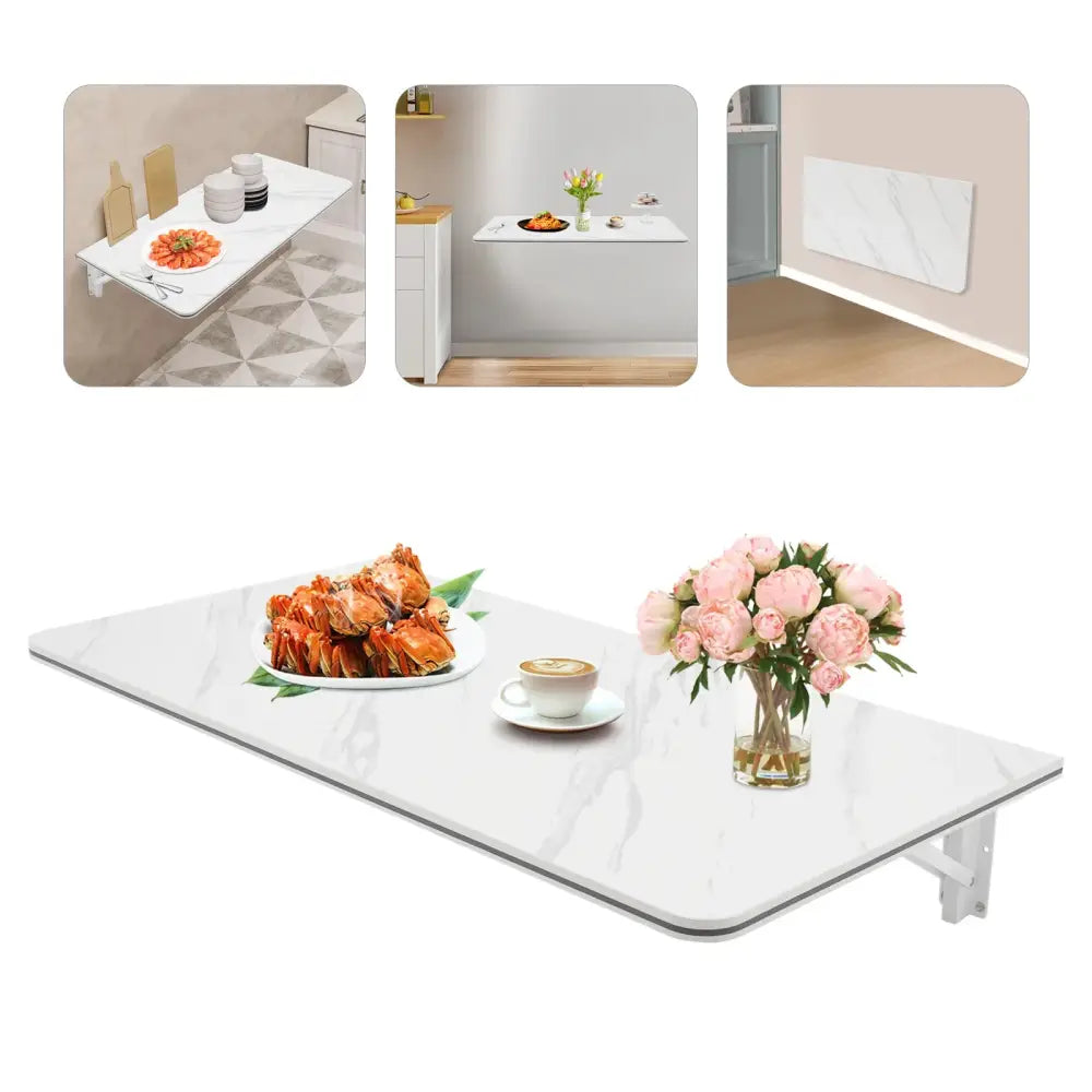 Table Murale Rabattable 80 × 40 cm – Charge 30 kg - Mobilier gain de place