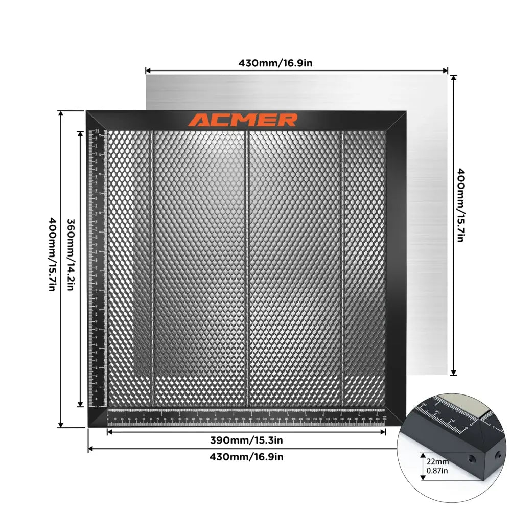 Table Nid D'Abeille Laser CO2/Diode - Surface Stable, Tailles 300x300/330x330 430x400mm Allemagne