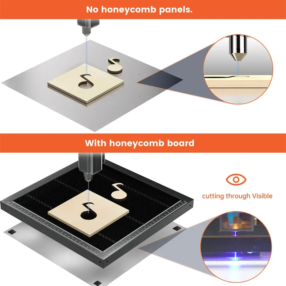 Table Nid D'Abeille Laser CO2/Diode - Surface Stable, Tailles 300x300/330x330