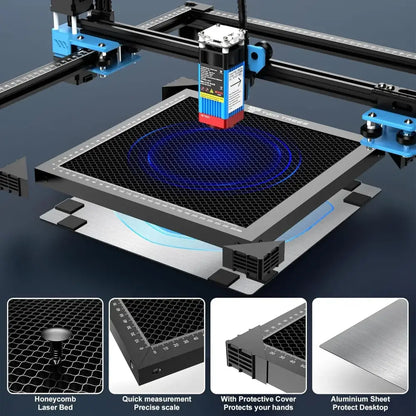 Table Nid D'Abeille Laser Pour Découpe Gravure 300 400 500 600mm Noir