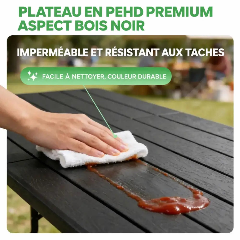 Table pliante – texte en français