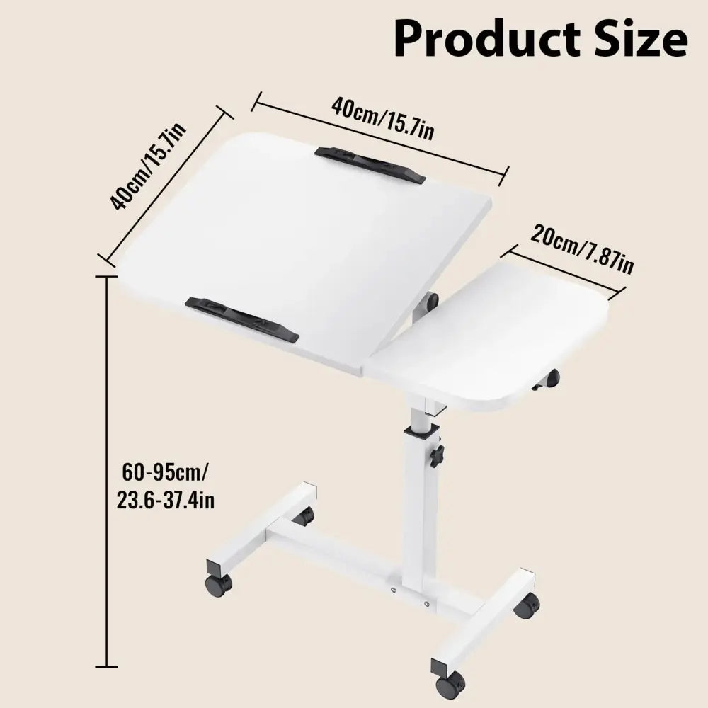 Table pour ordinateur portable à roulettes – inclinable - Blanc / France - table ordinateur portable roulettes