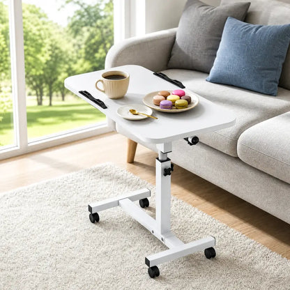 Table pour ordinateur portable à roulettes – inclinable - Blanc / France - table ordinateur portable roulettes