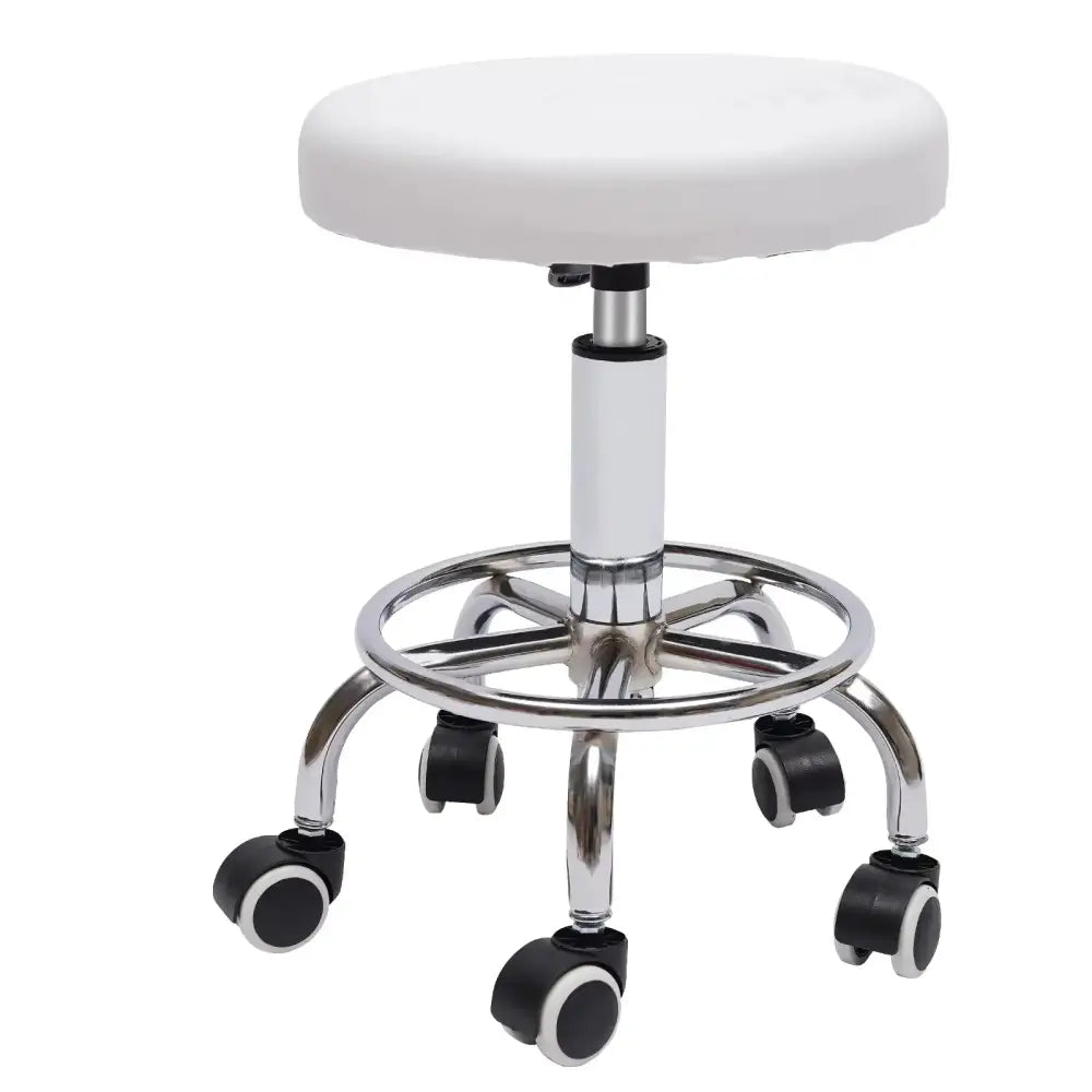 Tabouret de travail roulant à hauteur réglable – 150 kg – variante Blanc