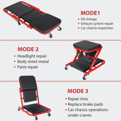 Tabouret réparation roulant pour entretien automobile rotation 360