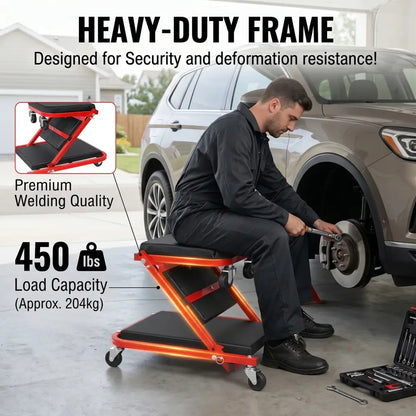 Tabouret réparation roulant pour entretien automobile rotation 360