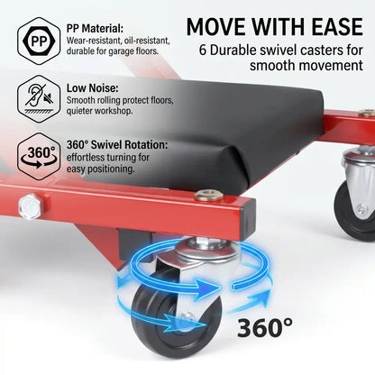 Tabouret réparation roulant pour entretien automobile rotation 360