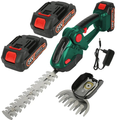Taille-haie sans fil 2-en-1 avec 2 batteries