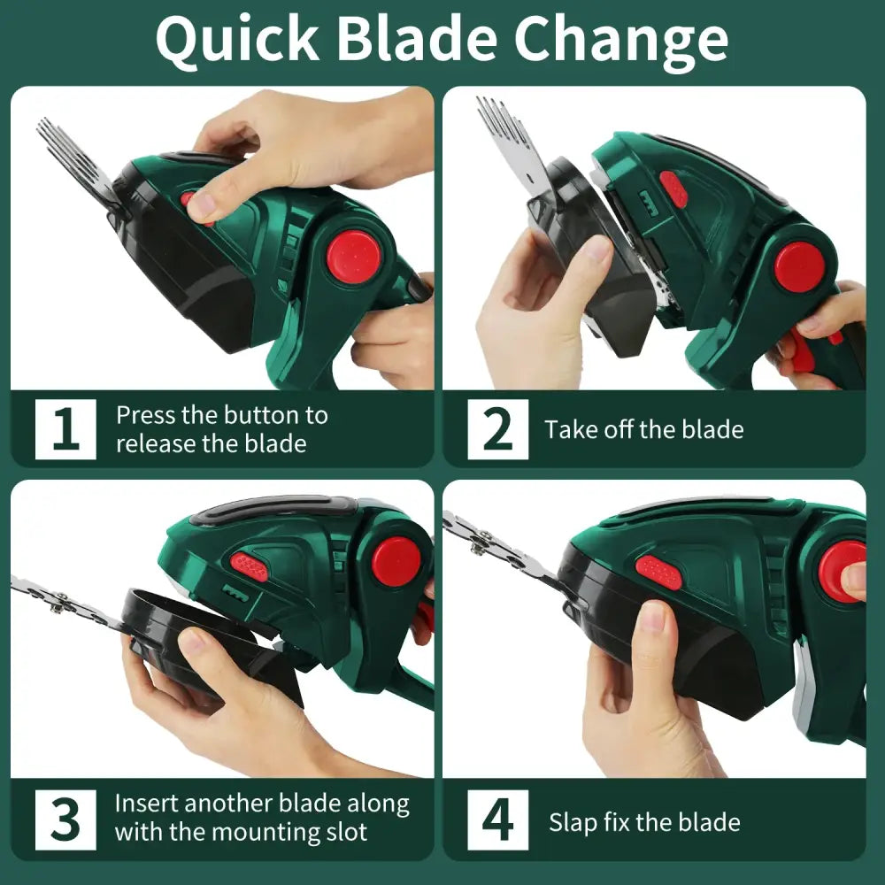 Taille-haie sans fil 2-en-1 avec 2 batteries