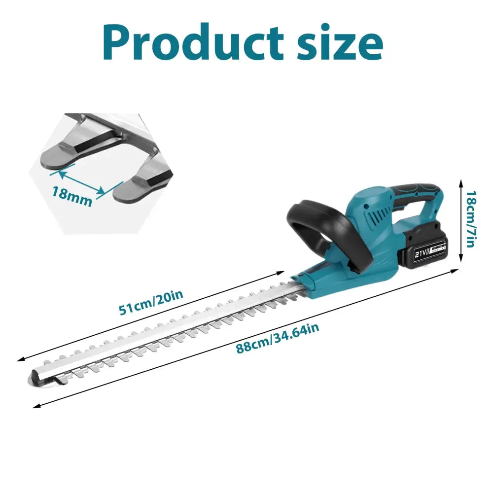 Taille-haie sans fil 2000 W, lame 510 mm et batterie — HGTUGO