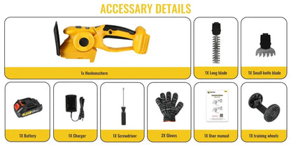 Taille-haie sans fil 21 V 4-en-1 – 2 batteries – détail produit 13