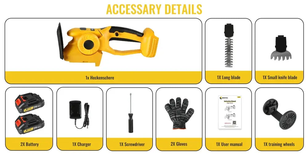 Taille-haie sans fil 21 V 4-en-1 – 2 batteries – détail produit 14