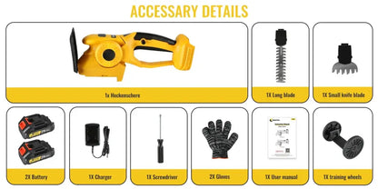 Taille-haie sans fil 21 V 4-en-1 – 2 batteries – détail produit 14