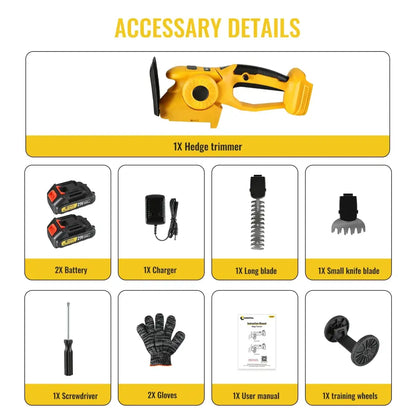 Taille-haie sans fil 21 V 4-en-1 – 2 batteries – détail produit 18
