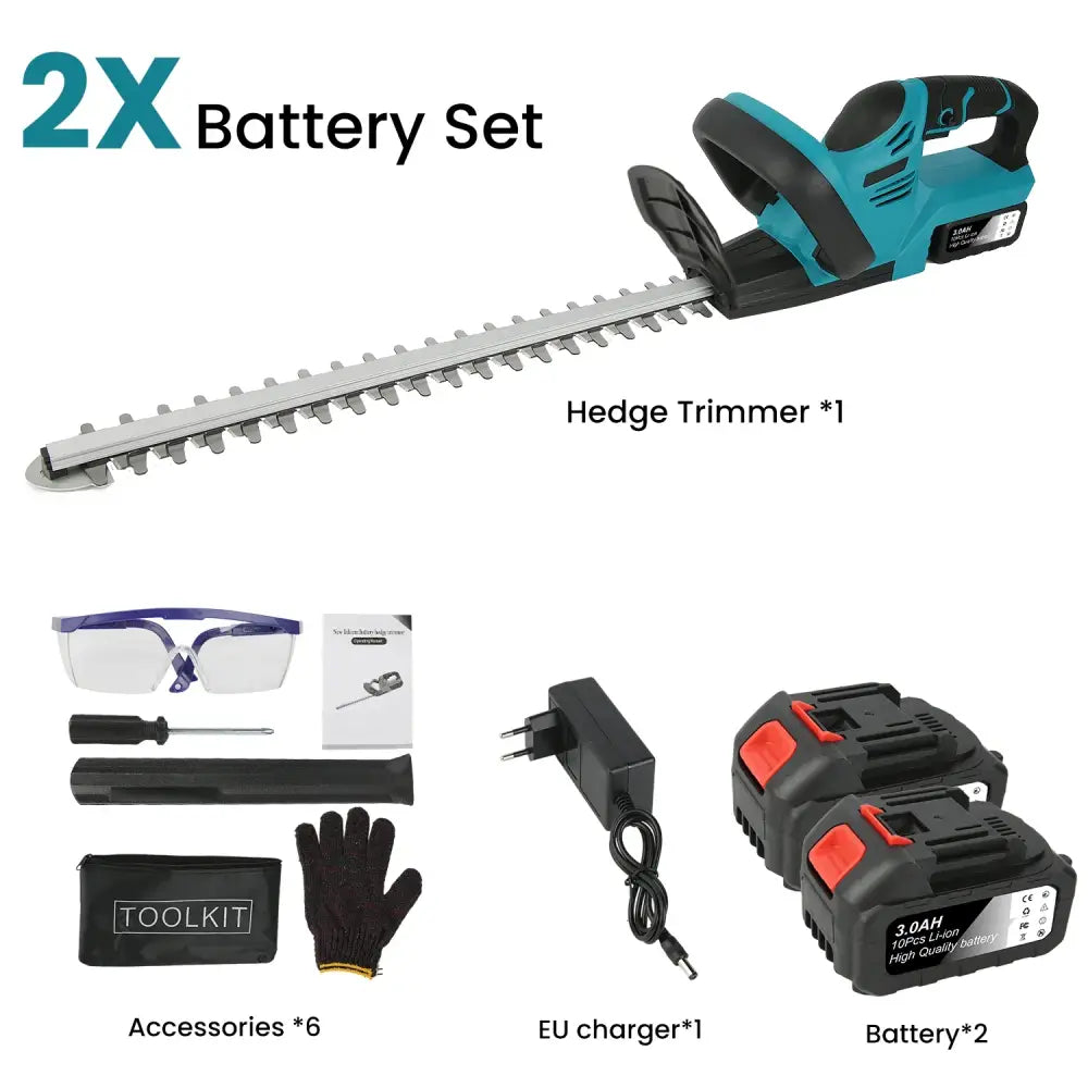 Taille Haie Sans Fil 21V Sans Balais 520mm 45 Deg Puissant - 2 batteries / France