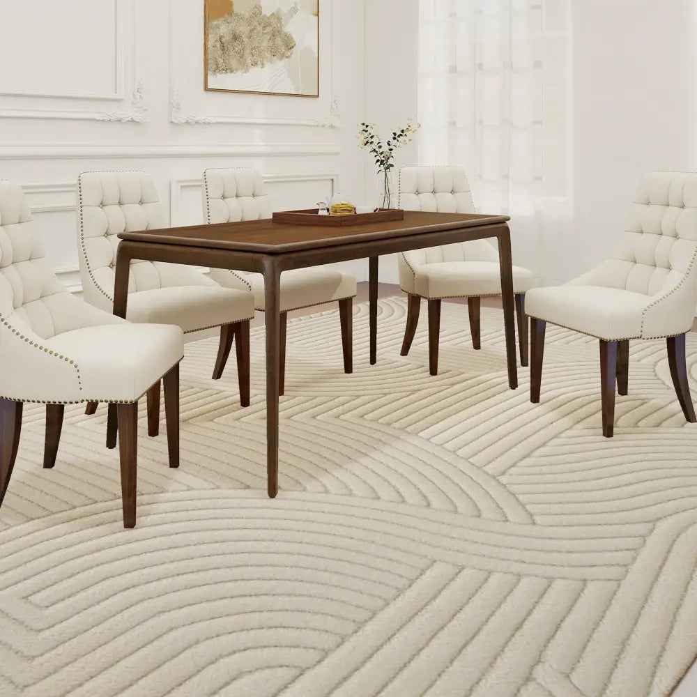 Tapis de salon épais 160 × 120 cm – beige antidérapant - Beige / France / 160 × 120 cm - Tapis de salon
