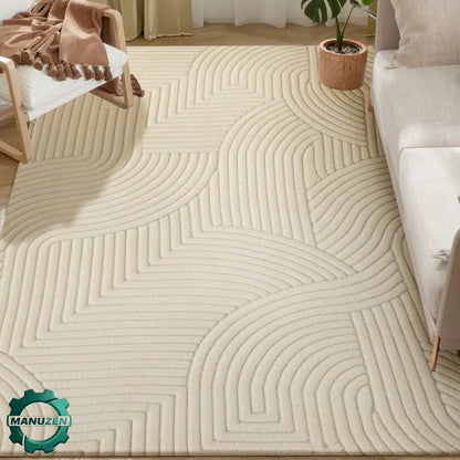 Tapis de salon épais 160 × 120 cm – beige antidérapant - Beige / France / 160 × 120 cm - Tapis de salon