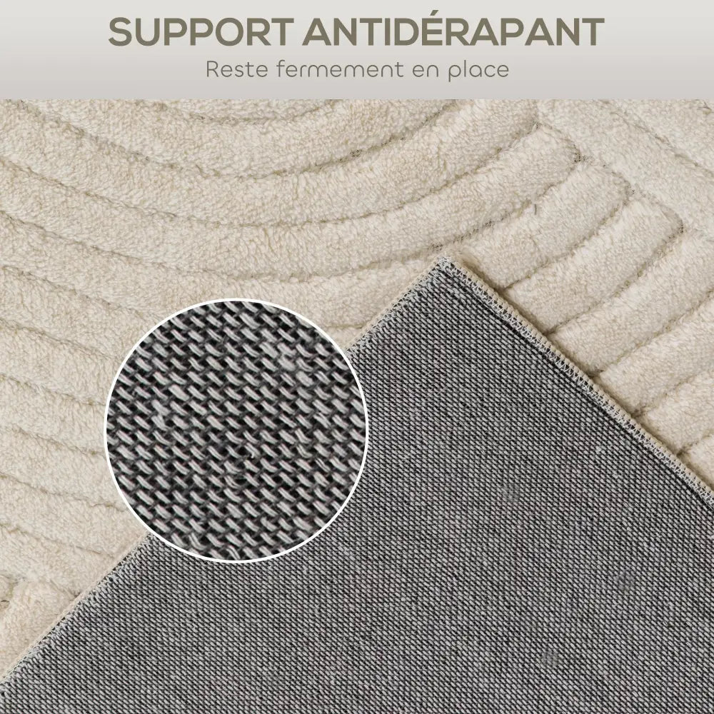 Tapis de salon épais 160 × 120 cm – beige antidérapant - Beige / France / 160 × 120 cm - Tapis de salon