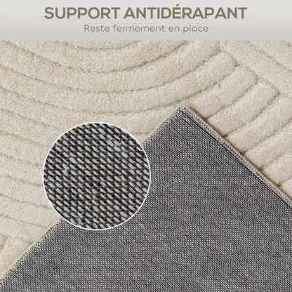 Tapis de salon épais 160 × 120 cm – beige antidérapant - Beige / France / 160 × 120 cm - Tapis de salon