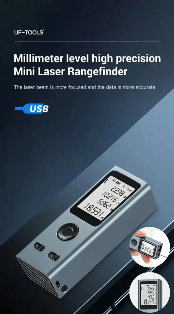 Télémètre laser portable mini intelligent rechargeable USB 30M