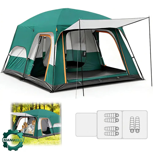 Tente Familiale Tunnel Camping 2 à 4 Personnes 2 Chambres