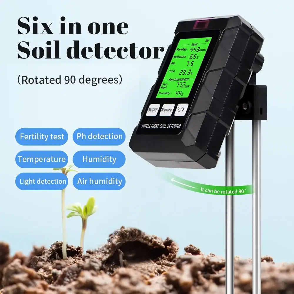 Testeur de sol numérique 6-en-1 – pH humidité et fertilité - ST-03 / France - Testeur de sol numérique