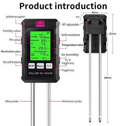 Testeur de sol numérique 6-en-1 – pH humidité et fertilité - ST-03 / France - Testeur de sol numérique