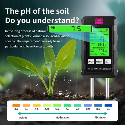 Testeur de sol numérique 6-en-1 – pH humidité et fertilité - ST-03 / France - Testeur de sol numérique